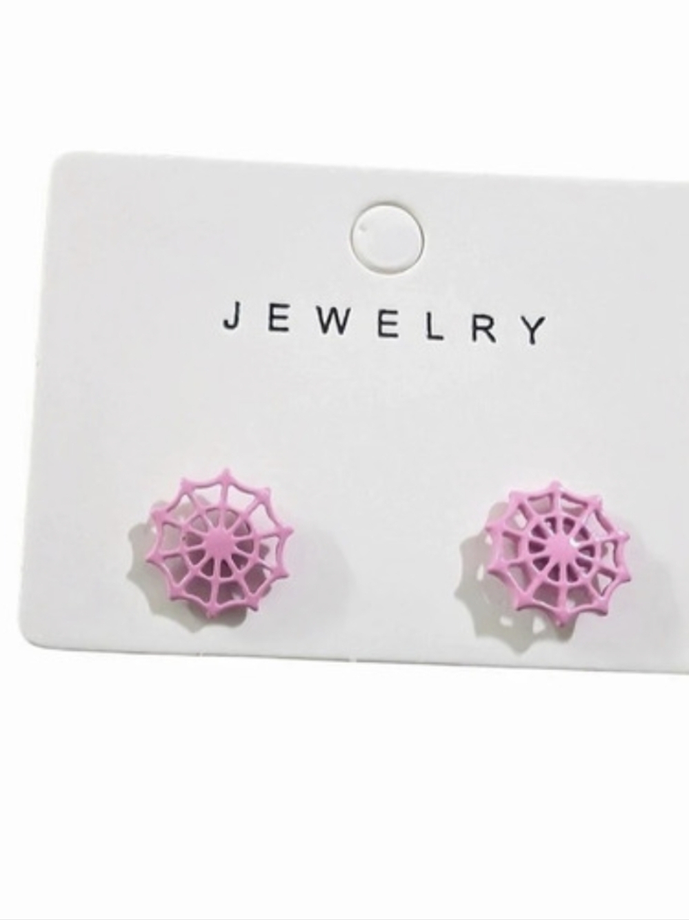 Pink Spiderweb Stud Earrings Like New